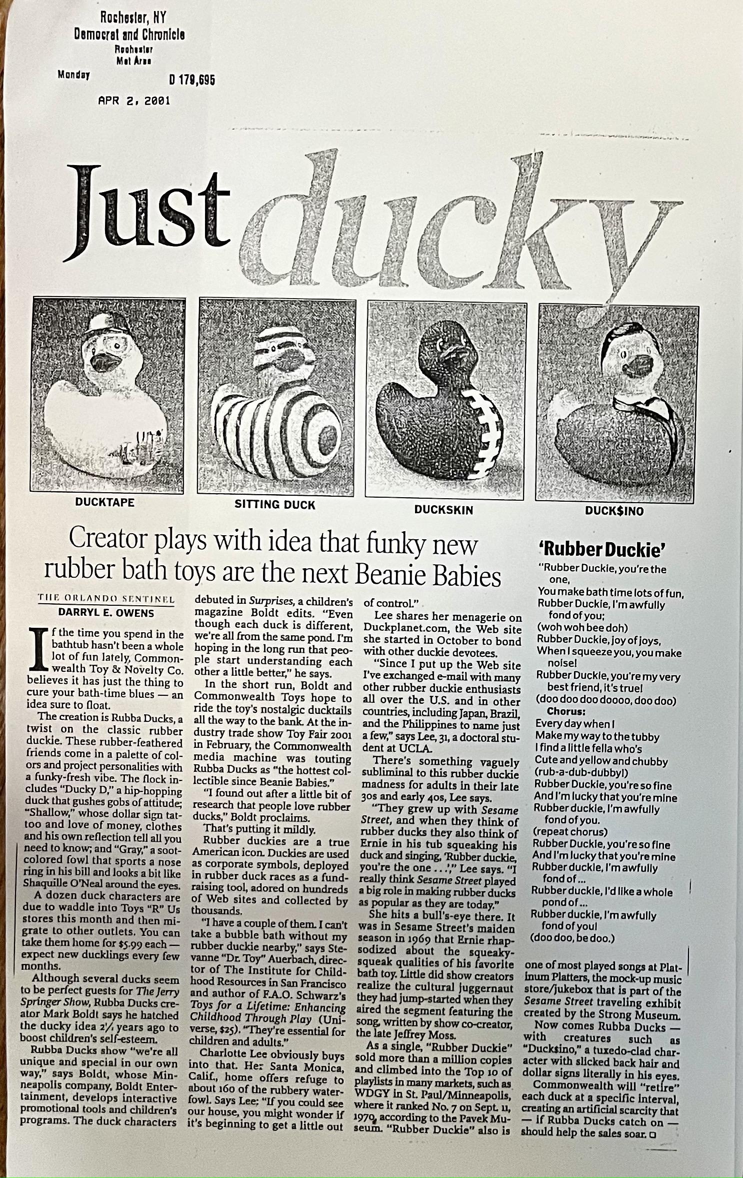 democrat chronicle, rubber duck, rubba ducks