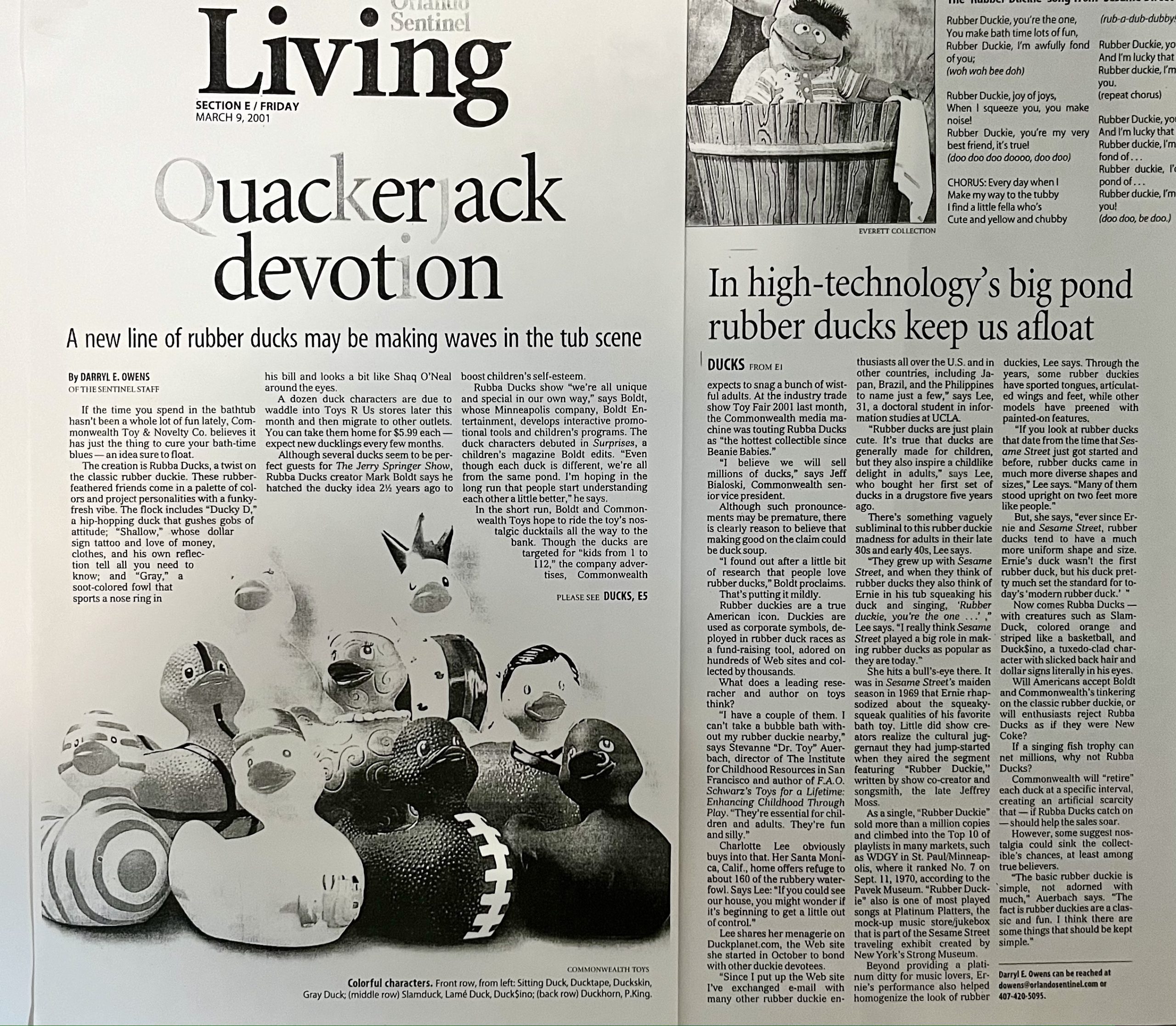 Orlando Sentinel, rubber duck, rubba ducks