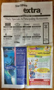rainbow foods, grocery store, back to school, rubba ducks, pioneer press, star tribune, newspaper, 1999