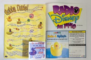 radio disney, surprises magazine, rubba ducks