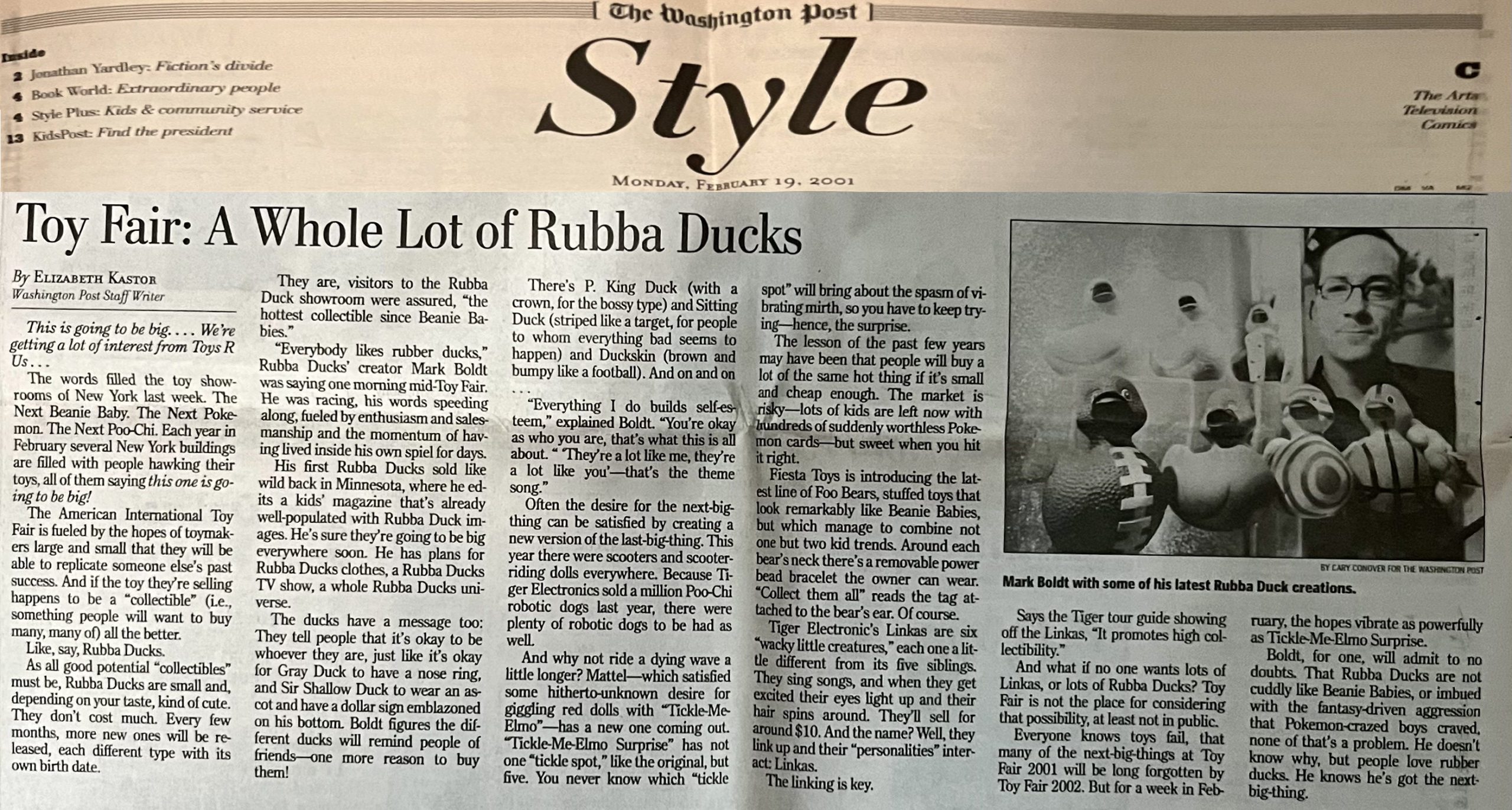 Washington Post, Rubba Ducks, Toy Fair, rubber ducks