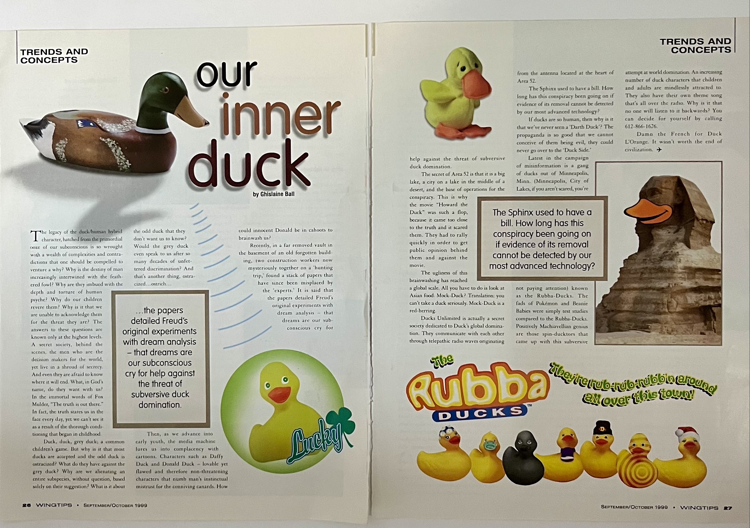 wingtips magazine, inflight magazine, rubber duck, rubba ducks, inner duck